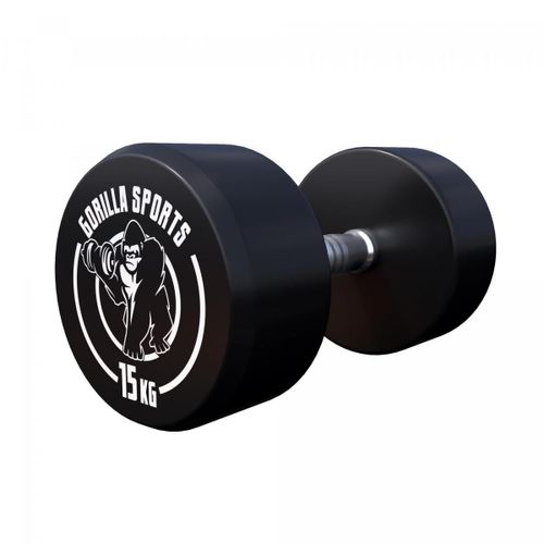 Gorilla Sports - Haltères Ronds Caoutchouc - De 2,5 À 40 Kg - Poids : 15 Kg