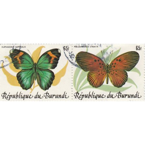 2 Timbres Oblitérés Du Burundi - Papillons