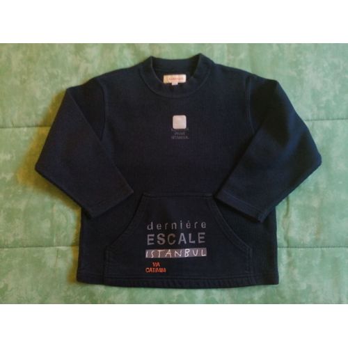 Sweat Bleu Foncé Avec Poches Kangourou  Taille 4 Ans Marque : Catimini