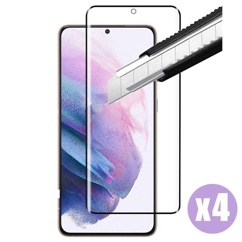 Verre Trempe Pour Samsung S22 Plus [Lot 4] - Transparent Integral Bord Noir Vitre Protection Ecran