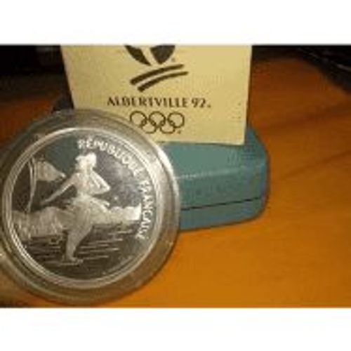 Pièce De 100 Frs En Argent Jeux D'albertville 1992 Patinage Artistique