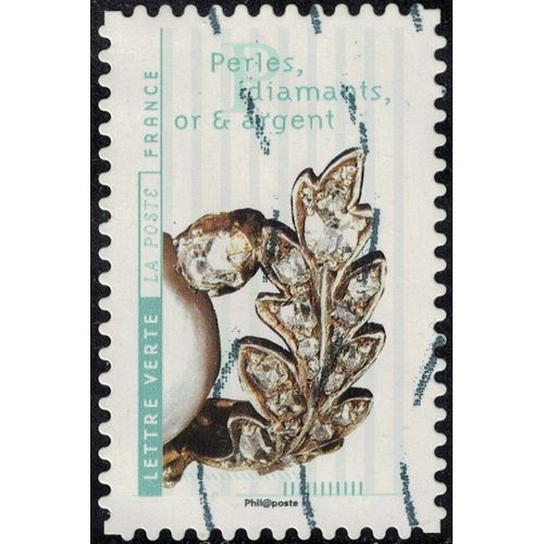 France 2017 Oblitéré Used Fleurs Et Métiers D'art Perles Diamants Or Et Argent Y&t 1420
