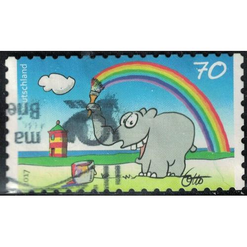 Allemagne 2017 Oblitéré Used Otto Waalkes Éléphant Traçant Un Arc En Ciel Y&t De 3081a Su