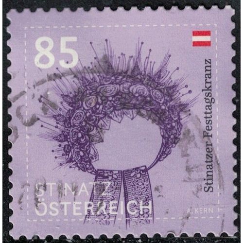 Autriche 2020 Oblitéré Used Chapeau Couronne De Fleurs Stinatzer Festtagskranz Y&t At 3363 Su
