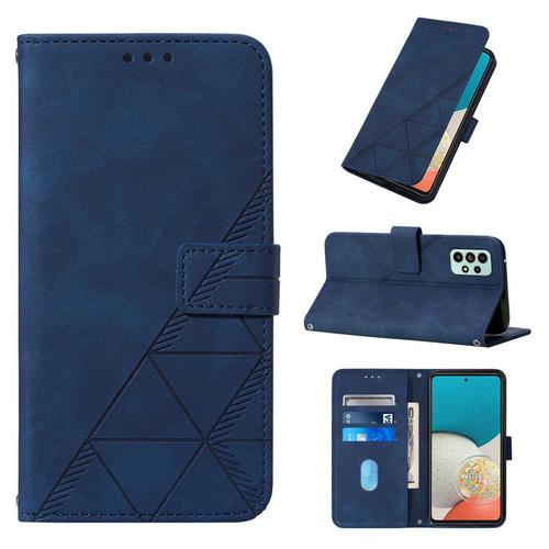 Advansia Housse Etui Coque Pour Samsung Galaxy A53 Bleu [Velours Polygone] (Yb183)