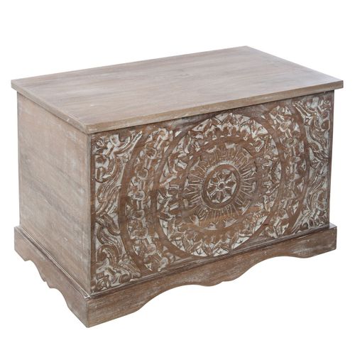 Coffre En Bois Ethnique Shirel - L. 71 X H. 44 Cm - Marron