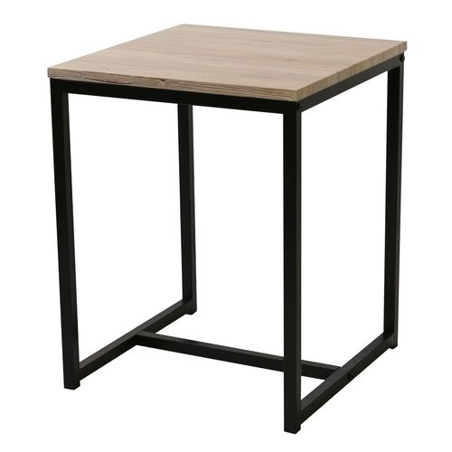 Table À Café Industrielle Loft - 40 X H. 50 Cm - Marron Naturel