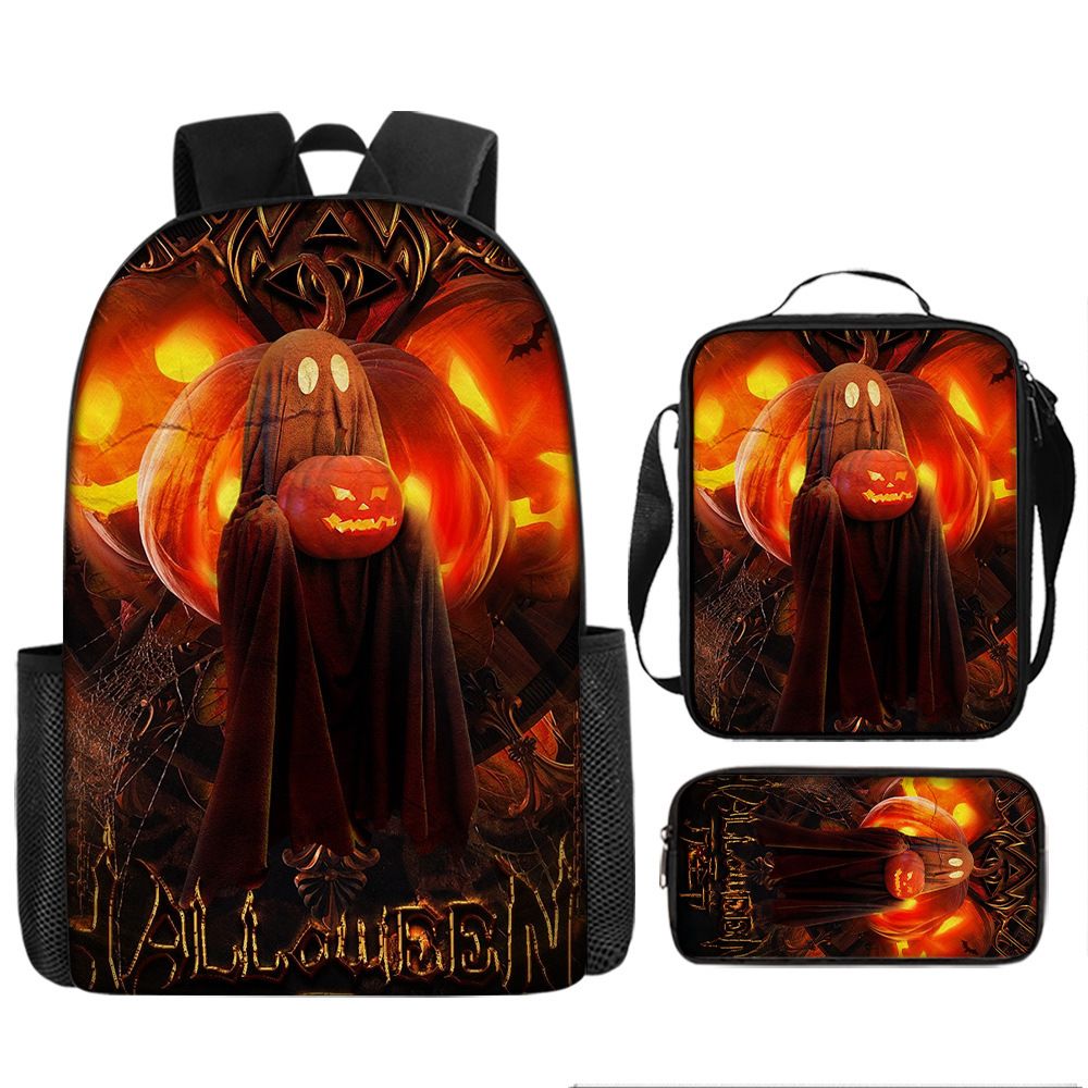 Sac  dos Halloween citrouille fantme trois pices sac d'c... - 3