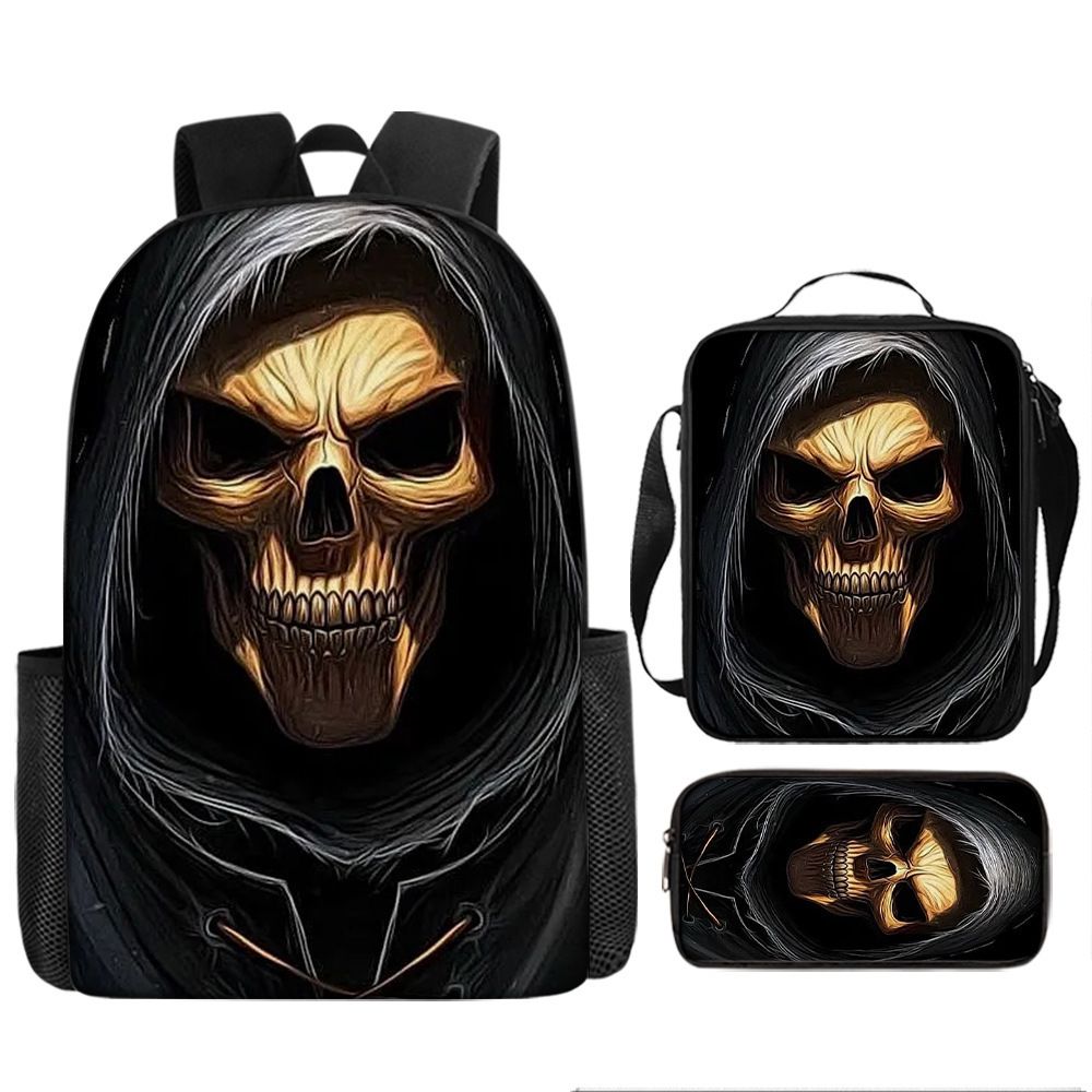 Sac  dos Halloween citrouille fantme trois pices sac d'c... - 5