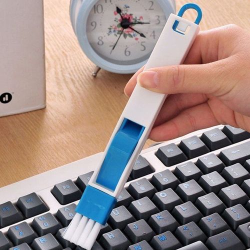 Brosse de nettoyage de clavier de porte de fenêtre, outil multifonction 2 en 1 de couleur noire et bleue, dépoussiérage, Mini balai