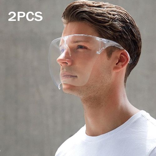 2pcs Masque Protection Protecteur Facial, Couverture Complète Extérieure, Isolation De Sécurité Du Bouclier, Visière Transparente Antipoussière