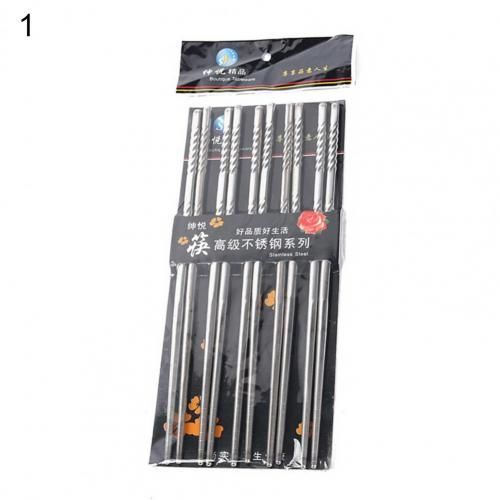 5 paires de baguettes à nouilles de Style chinois en acier inoxydable (sans BPA), accessoires de cuisine stérilisables à haute température au lave-vaisselle
