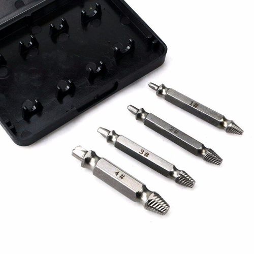 Extracteur de vis de menuiserie, mèches d'extraction de vis, jeu de Guide facile à retirer jeu de boulons cassés outil à main 1 #2 #3 #4 #4 4 pièces de haute qualité