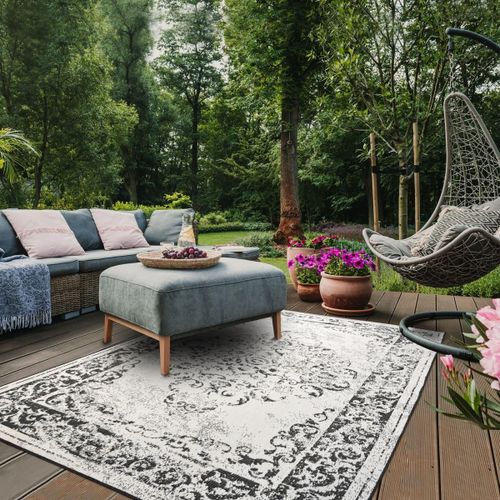 Tapis Extérieur, Kilim Reversible 280x380 Lyn2 Med Noir