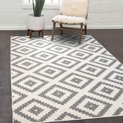 Tapis Extérieur, Kilim Reversible 120x170 Lyn2 I Reversible Gris