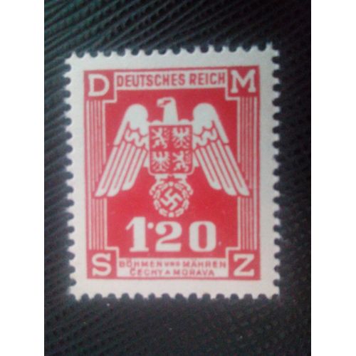 Timbre Boheme Et Moravie Yt S 19 Aigle Au Bouclier De Bohême, Insigne Empire 1943 (080206)