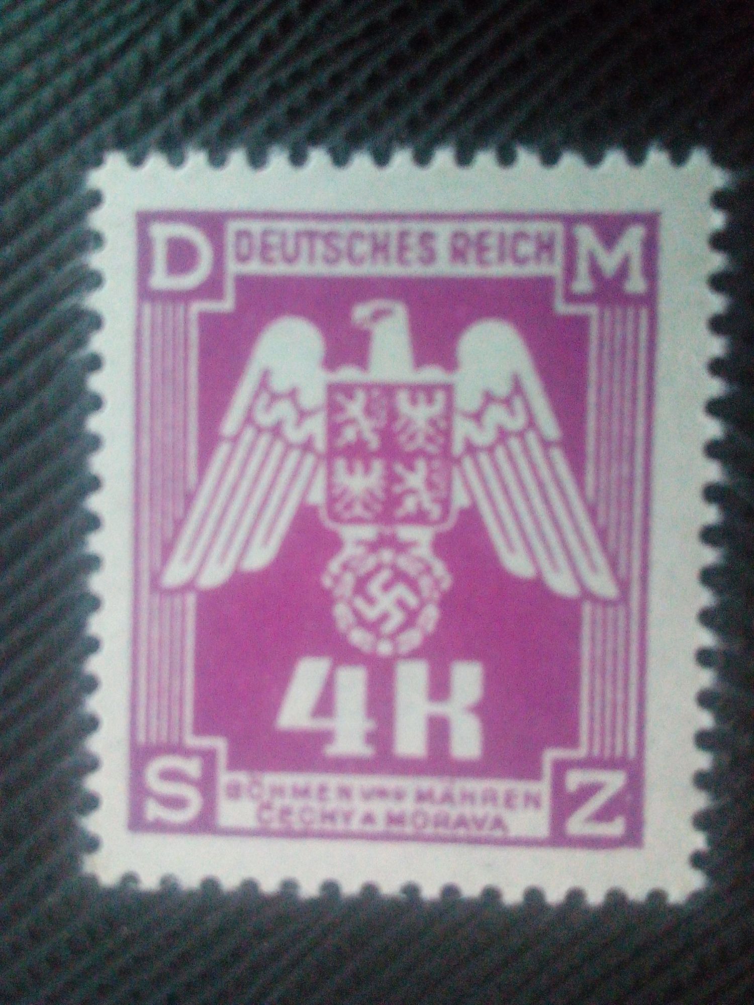 Timbre Boheme Et Moravie Yt S 23 Aigle Au Bouclier De Bohême, Insigne Empire 1943 (080206)