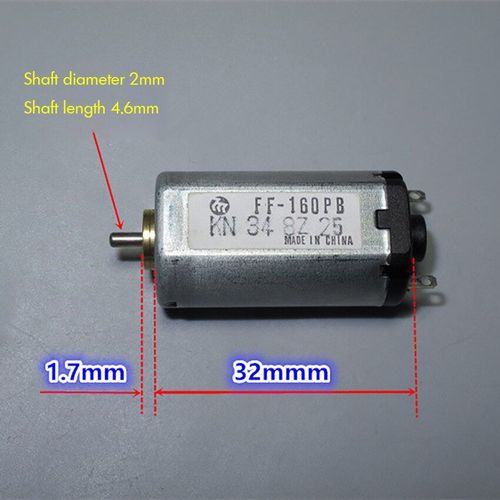 Moteur de brosse métallique pour rasoirs électriques, FF160PB-2852 V-6V cc, haute vitesse et couple élevé, axe de jouet Dia 2mm 1.5-5500 tr/min, 22000