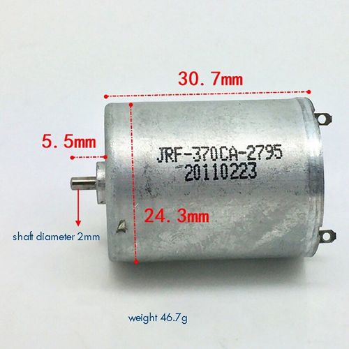Moteur magnétique puissant à balais métalliques, Micro moteur 370 cc 3-12V, 5400-19000 tr/min, pour pompe à Air, diamètre de 2mm