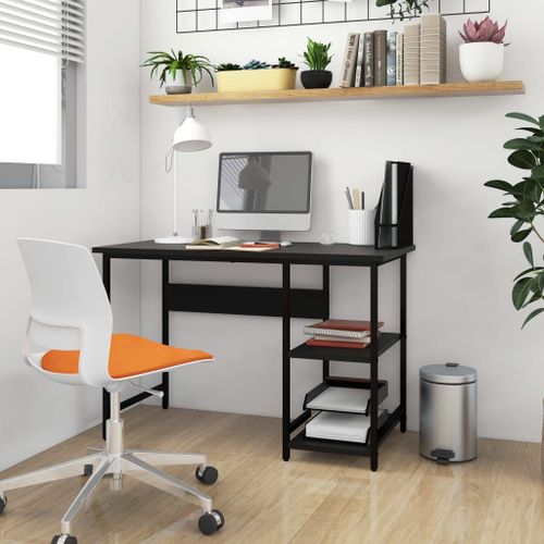 Vidaxl Bureau D'ordinateur Noir 105x55x72 Cm Mdf Et Métal