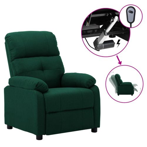 Vidaxl Fauteuil Inclinable Électrique Vert Foncé Tissu