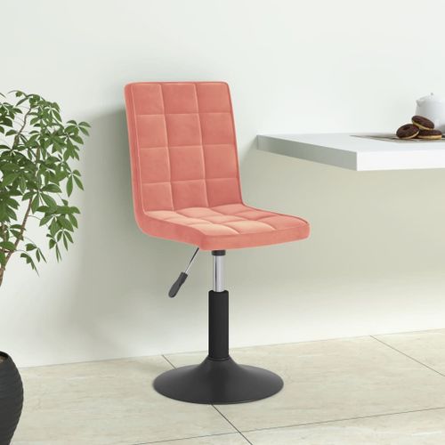 Vidaxl Chaises Pivotantes À Manger Lot De 4 Rose Velours