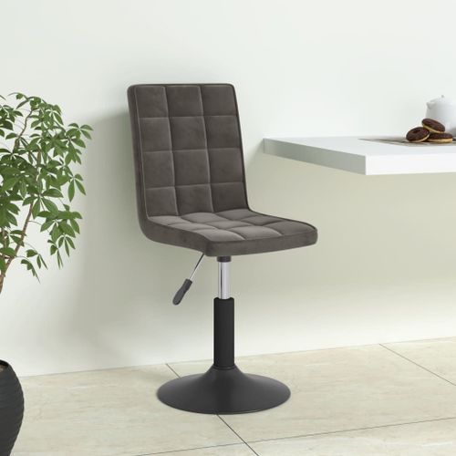Vidaxl Chaises Pivotantes À Manger Lot De 6 Gris Foncé Velours