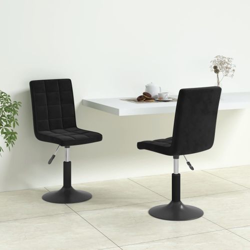 Vidaxl Chaises Pivotantes À Manger Lot De 2 Noir Velours