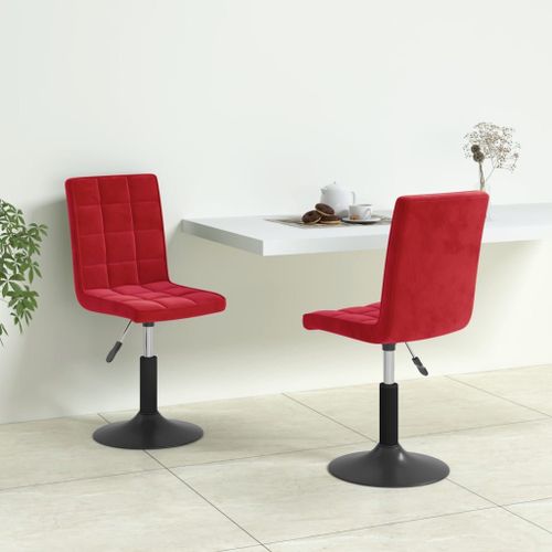 Vidaxl Chaises À Manger Pivotantes Lot De 2 Rouge Bordeaux Velours