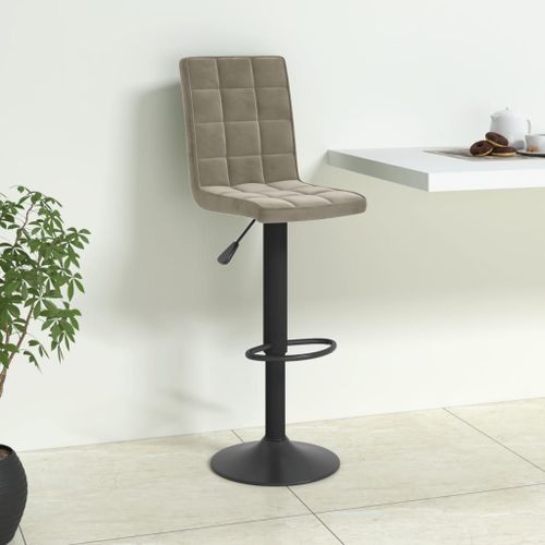 Vidaxl Tabouret De Bar Gris Clair Velours