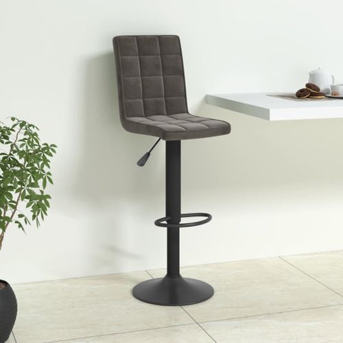 Vidaxl Tabouret De Bar Gris Foncé Velours