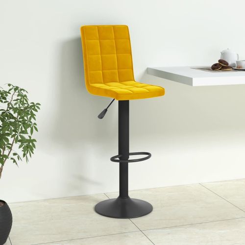 Vidaxl Tabouret De Bar Jaune Moutarde Velours