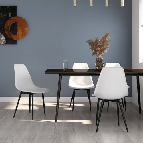 Vidaxl Chaises De Salle À Manger 4 Pcs Blanc Pp