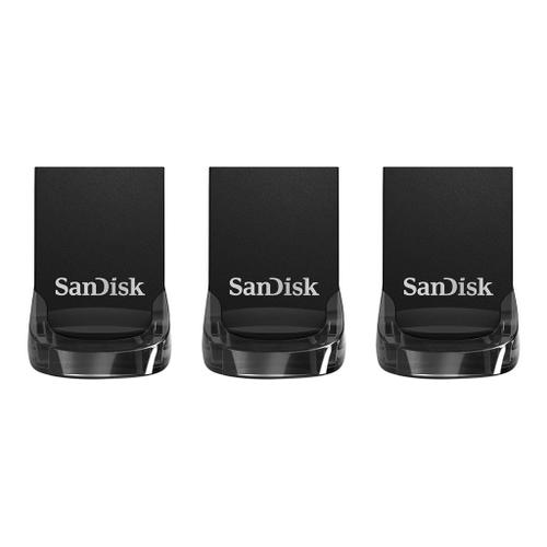 SanDisk Ultra Fit - Clé USB - 32 Go - USB 3.1 - noir (pack de 3)