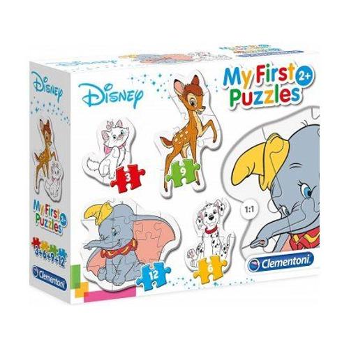 4 Puzzles Progressifs Enfant - Roi Lion Bambi - 101 Dalmatiens - Dumbo 3 - 6 - 9 - 12 Pieces