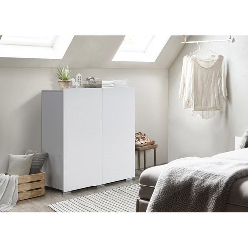 Rangement Double Portes Collection Tiny - 100x120cm - Coloris Blanc