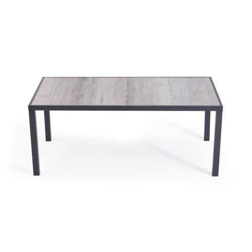 Table De Jardin En Aluminium Et C?Ramique Effet Bois Gris?