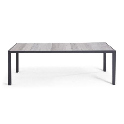 Table De Jardin En Aluminium Et Céramique 10 Places Effet Bois Grisé