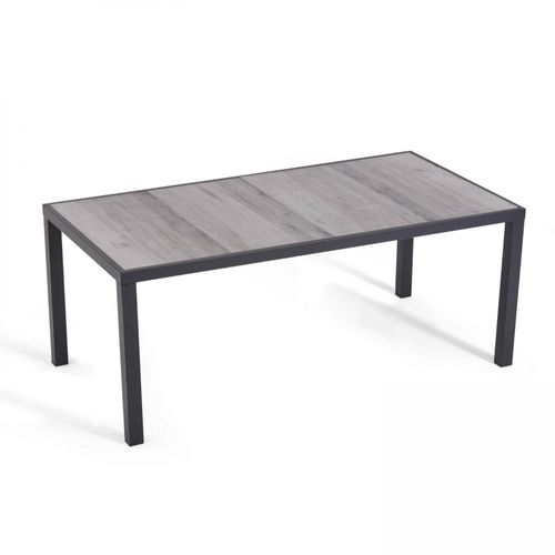 Table Moderne Rectangulaire En Aluminium Et C?Ramique Bois Gris?