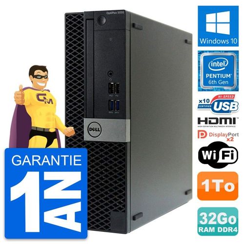 PC Dell OptiPlex 5050 SFF Pentium G4400 RAM 32Go Disque 1To HDMI Windows 10 Wifi