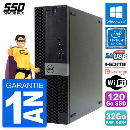 PC Dell OptiPlex 5050 SFF Intel G4400 RAM 32Go SSD 120Go HDMI Windows 10 Wifi