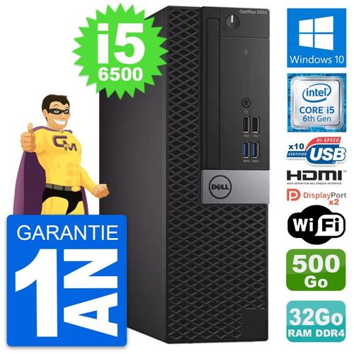 PC Dell OptiPlex 5050 SFF i5-6500 RAM 32Go Disque Dur 500Go HDMI Windows 10 Wifi