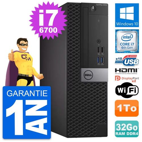 PC Dell OptiPlex 5050 SFF Intel i7-6700 RAM 32Go Disque 1To HDMI Windows 10 Wifi