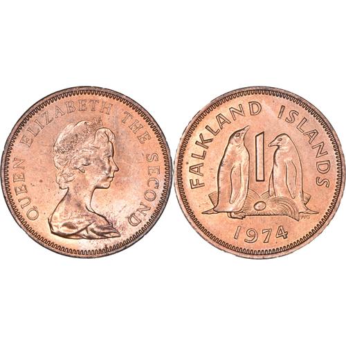Falkland Islands - 1974 - 1 Penny - Queen Elizabeth Ii - 01-044