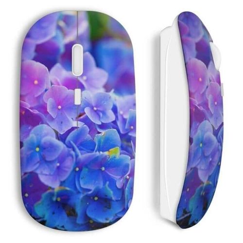 Souris Sans Fil Fleurs bleues