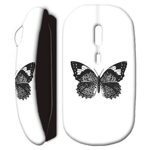 Souris sans fil Papillon blanc