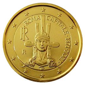 Italie 2021 - Rome Capitale D'italie  - 2 Euros Commemorative Plaquée Or