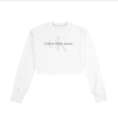 Sweat Calvin Klein Monogramme Logo Femme Blanc