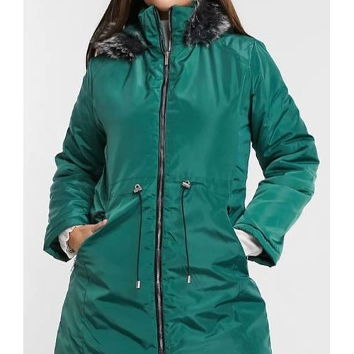 Ax Paris ¿ Manteau Parka Doudoune À Capuche Vert Émeraude Hiver Fausse Fourrure Noir Gris Blanc T44