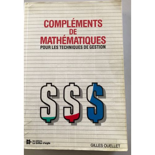 Compléments De Mathématiques Pour Les Techniques De Gestion